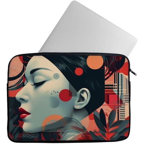 Female Face Mac Book Pro 16" Sleeve - Cool Laptop Accessories - Abstract Sleeves - Picture 4 of 5